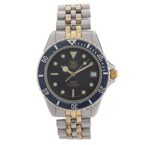 TAG Heuer 1000 Series 980.020B Black Dial 37mm Gold Two Tone Men's Watch